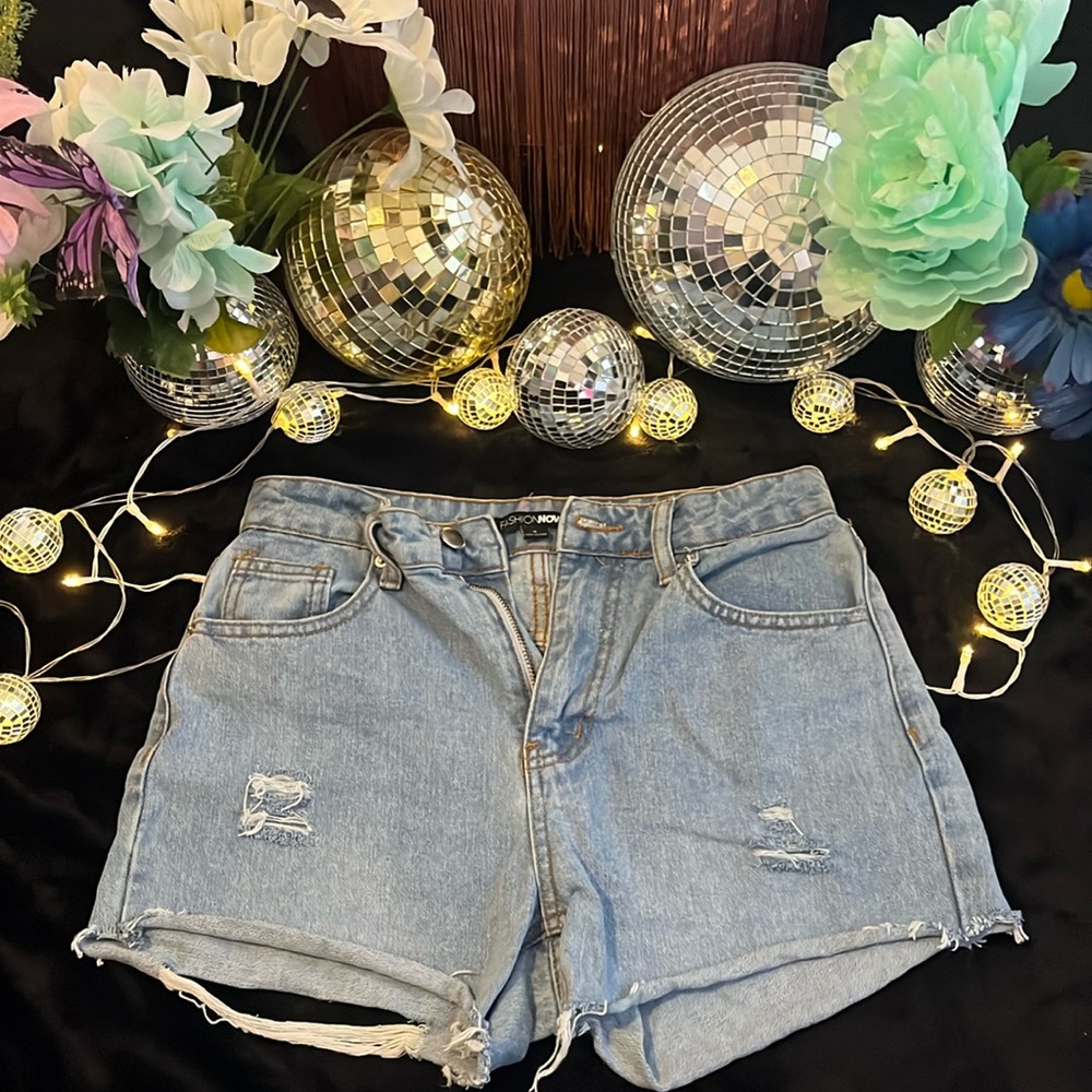 High Rise Cheeky Jean Shorts